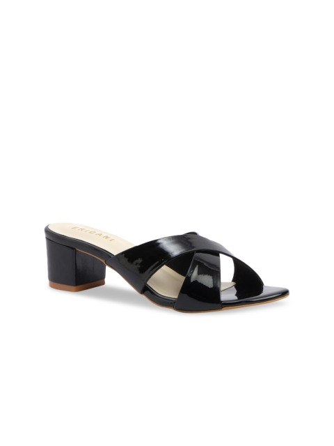 

ERIDANI Black Block Sandals with Buckles