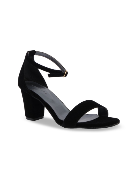 

ERIDANI Black Block Sandals with Buckles