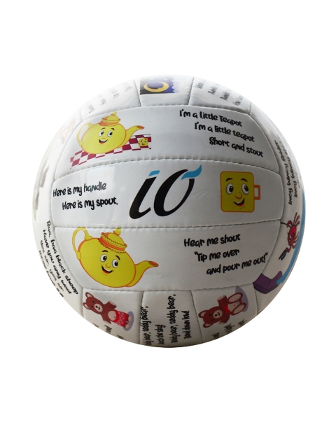 

iO Kids White & Yellow Rhymes Printed Volleyball