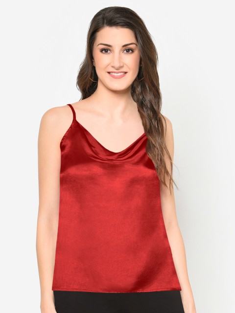 

Martini Red Satin Regular Top
