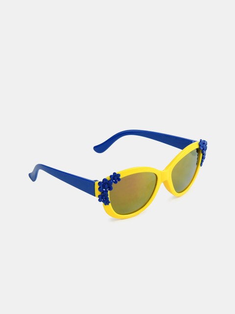 

DukieKooky Girls Blue & Yellow Mirrored Wayfarer Sunglasses