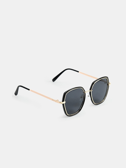 

DukieKooky Unisex Kids Black Lens & Black Oversized Sunglasses with UV Protected Lens