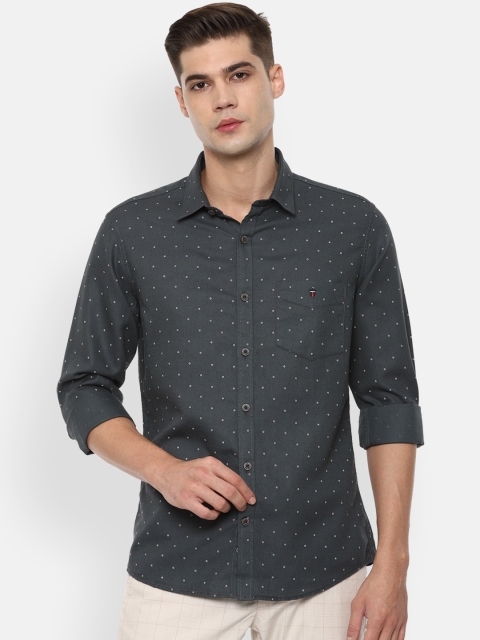 

Louis Philippe Sport Men Grey Slim Fit Opaque Printed Cotton Casual Shirt