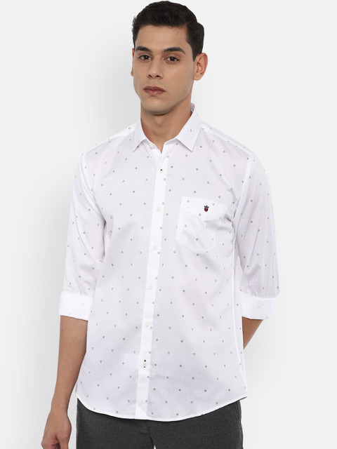 

Louis Philippe Sport Men White Slim Fit Opaque Printed Cotton Casual Shirt