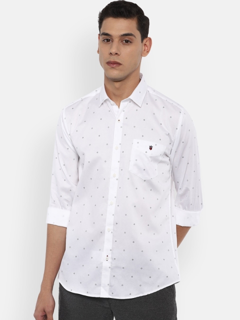 

Louis Philippe Sport Men White Slim Fit Opaque Printed Pure Cotton Casual Shirt