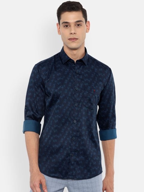 

Louis Philippe Sport Men Navy Blue Slim Fit Pure Cotton Printed Casual Shirt