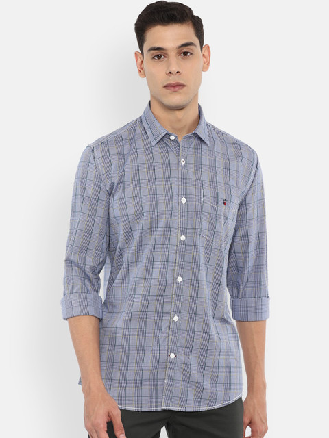 

Louis Philippe Sport Men Blue Slim Fit Pure Cotton Checked Casual Shirt