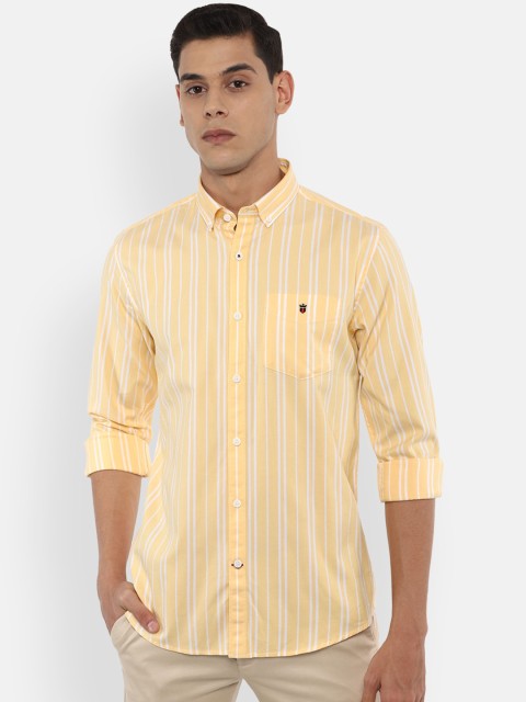 

Louis Philippe Sport Men Yellow Slim Fit Pure Cotton Striped Casual Shirt