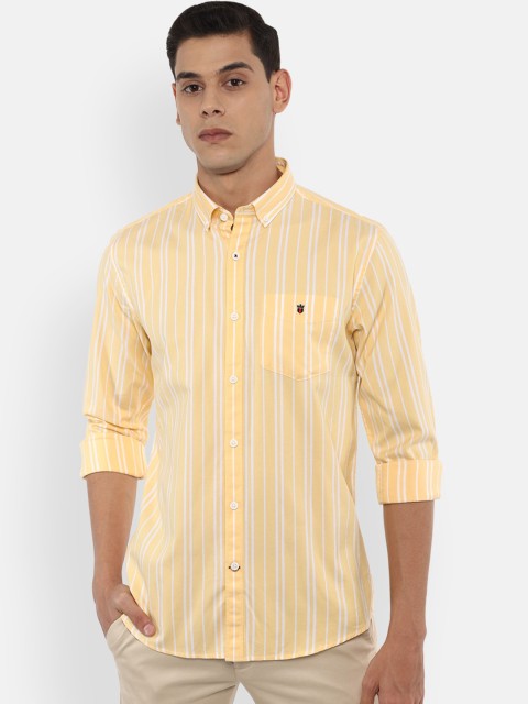 

Louis Philippe Sport Men Yellow Slim Fit Pure Cotton Striped Casual Shirt