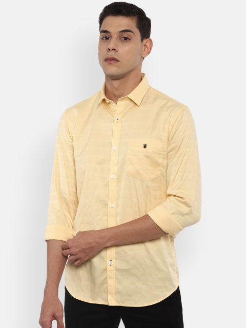 

Louis Philippe Sport Men Yellow Slim Fit Pure Cotton Striped Casual Shirt