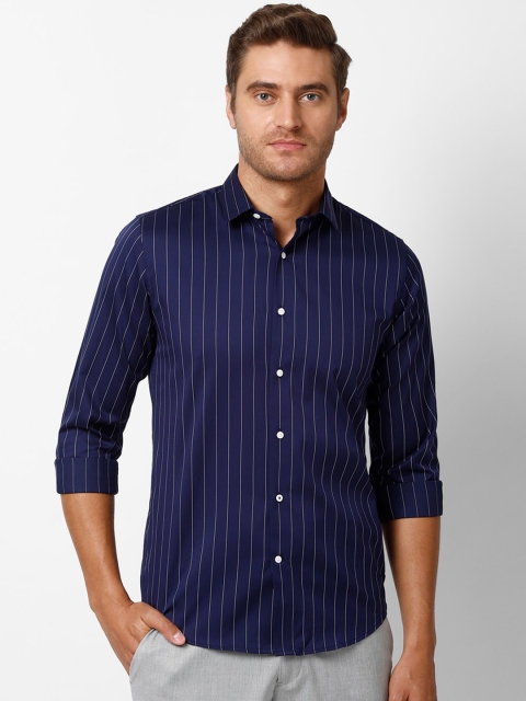 

Louis Philippe Sport Men Navy Blue Slim Fit Pure Cotton Striped Casual Shirt