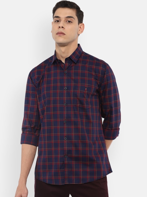 

Louis Philippe Sport Men Navy Blue Slim Fit Tartan Checks Opaque Checked Casual Shirt