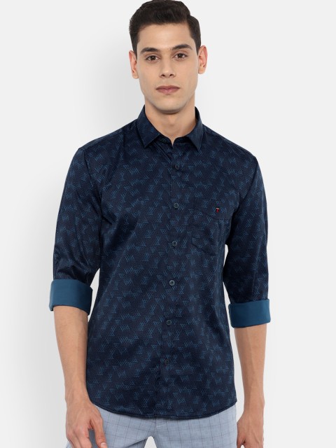 

Louis Philippe Sport Men Navy Blue Slim Fit Pure Cotton Printed Casual Shirt