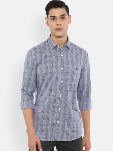 

Louis Philippe Sport Men Blue Slim Fit Pure Cotton Checked Casual Shirt