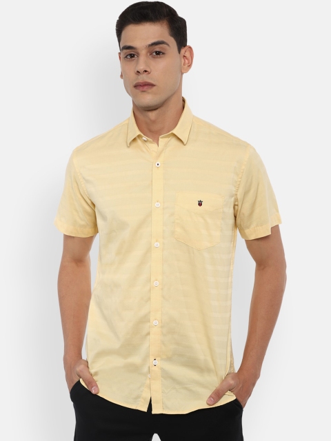 

Louis Philippe Sport Men Yellow Slim Fit Horizontal Stripes Pure Cotton Casual Shirt