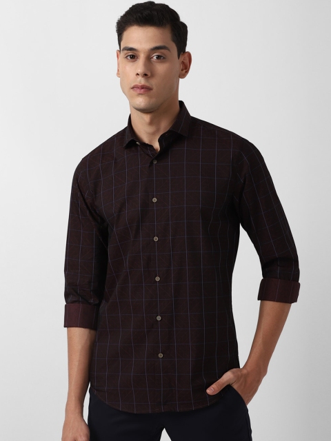 

Louis Philippe Sport Men Brown Slim Fit Pure Cotton Checked Casual Shirt