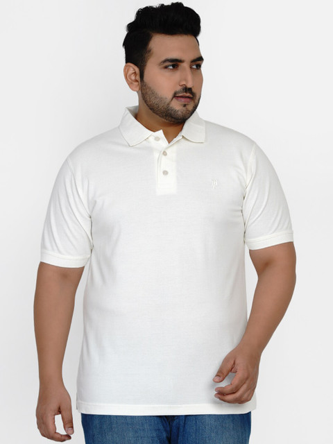 

Santonio Men White Polo Collar T-shirt