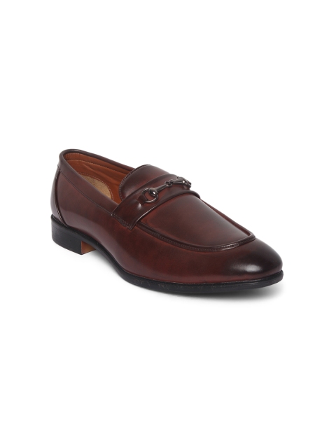 

MUTAQINOTI Men Burgundy Patent Leather Loafers