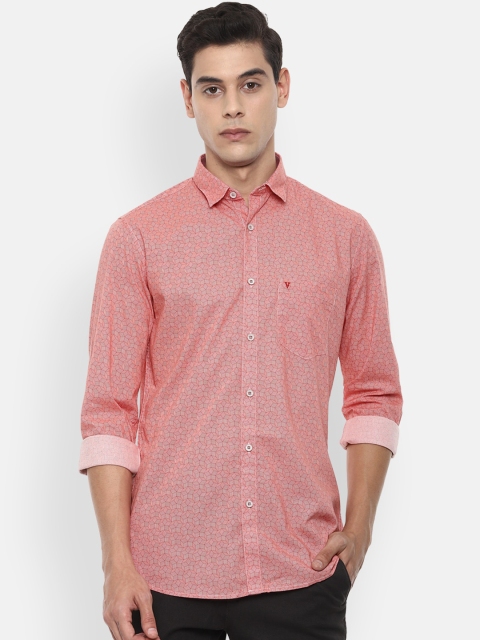 

Van Heusen Sport Men Pink Slim Fit Opaque Printed Pure Cotton Casual Shirt