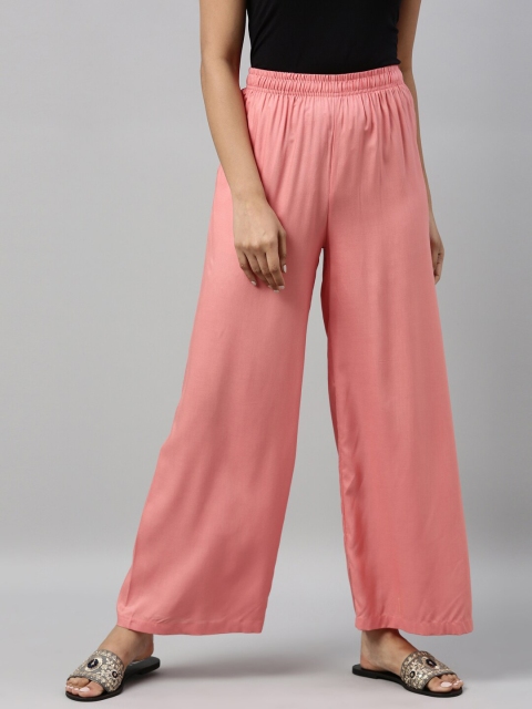 

Go Colors Women Peach-Coloured Palazzos