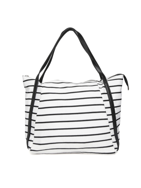 

red pout White Striped Oversized Shoulder Bag