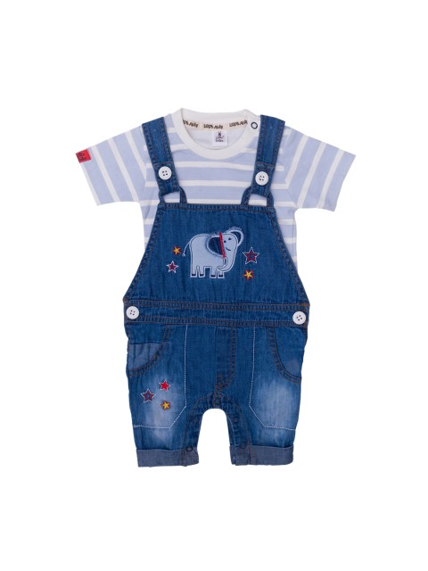 

Little Folks Boys Blue Pure Cotton Denim Dungrees