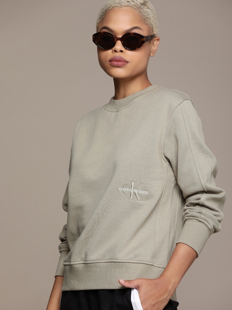 

Calvin Klein Jeans Women Grey Solid Pullover Sweatshirt