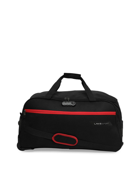 

LAVIE SPORT Unisex Black Solid Medium Polyester Wheel Duffle Bag