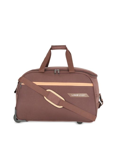 

LAVIE SPORT Unisex Brown Solid Medium Polyester Wheel Duffle Bag
