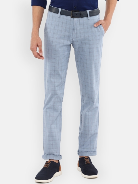 

Louis Philippe Sport Men Blue Checked Slim Fit Formal Trousers