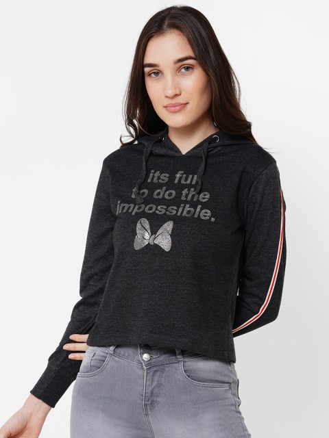 

Kraus Jeans Women Black Typography Applique T-shirt