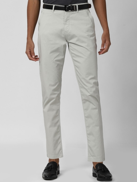 

Peter England Casuals Men Grey Mid Rise Plain Flat Front Trousers