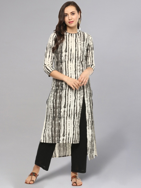 

Idalia Women Multicoloured Tie and Dye Printed High-Low Kurta, Multi