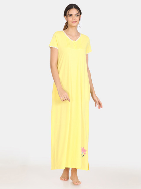 

Zivame Yellow Maxi Nightdress