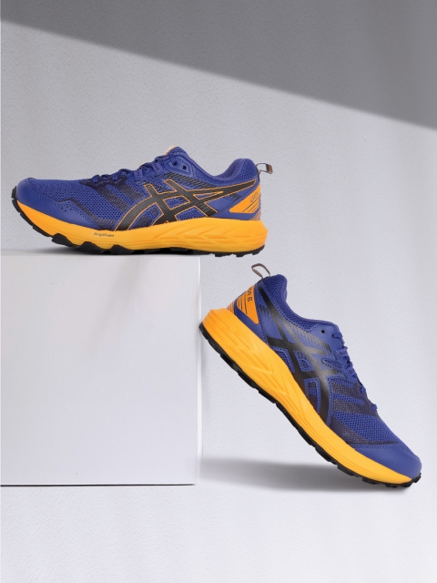 

ASICS Men Blue & Yellow Gel-SONOMA 6 Woven Design Running Shoes