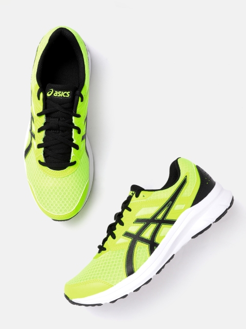 

ASICS Men Fluorescent Green Woven Design Jolt 3 Running Shoes