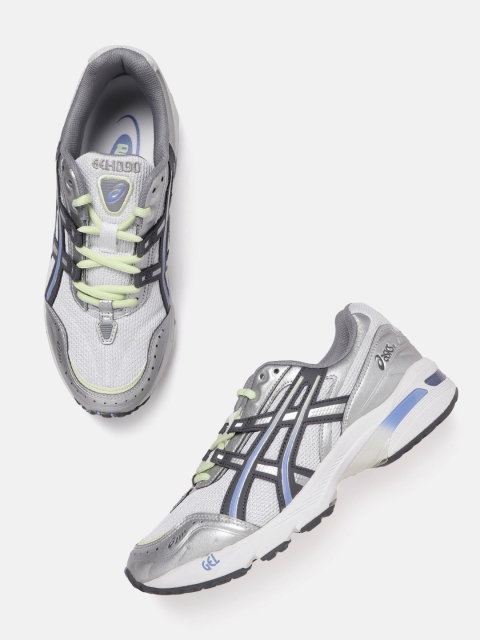 

ASICS Women Off-White & Silver-Toned Woven Design GEL-1090 Sneakers