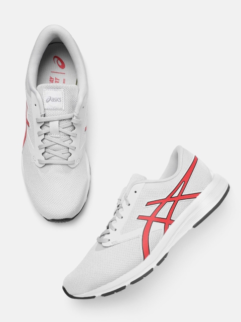 

ASICS Men Grey & Red Woven Design AMPLICA Sneakers