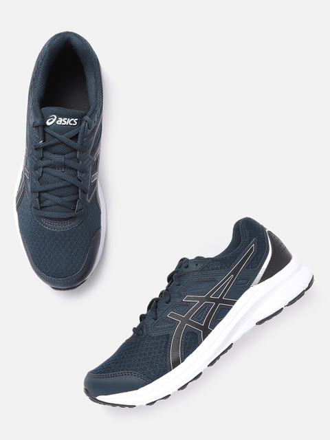 

ASICS Men Teal Blue Woven Design Jolt 3 Running Shoes