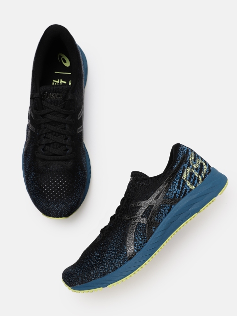 

ASICS Men Black & Blue Gel-DS Trainer 26 Woven Design Running Shoes