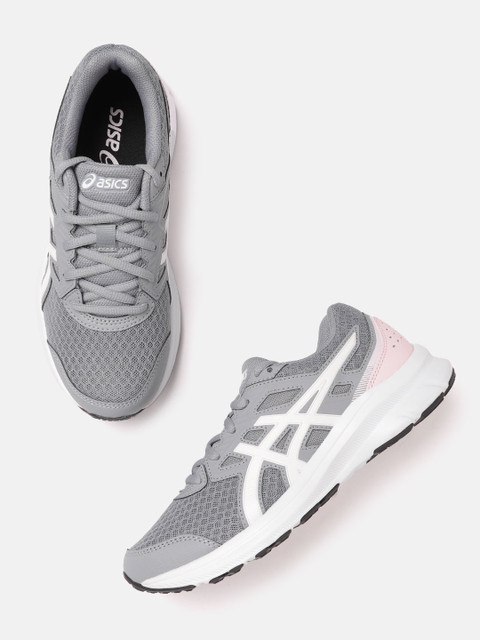 

ASICS Women Grey & White Woven Design Jolt 3 Running Shoes