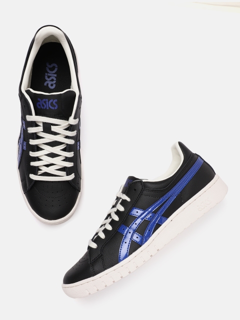 

ASICS Men Black & Blue Gel-PTG Solid Leather Sneakers
