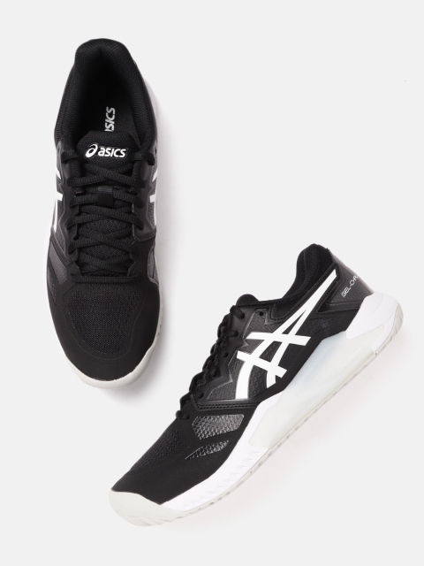 

ASICS Men Black & White Woven Design Gel-Challenger 13 Tennis Shoes