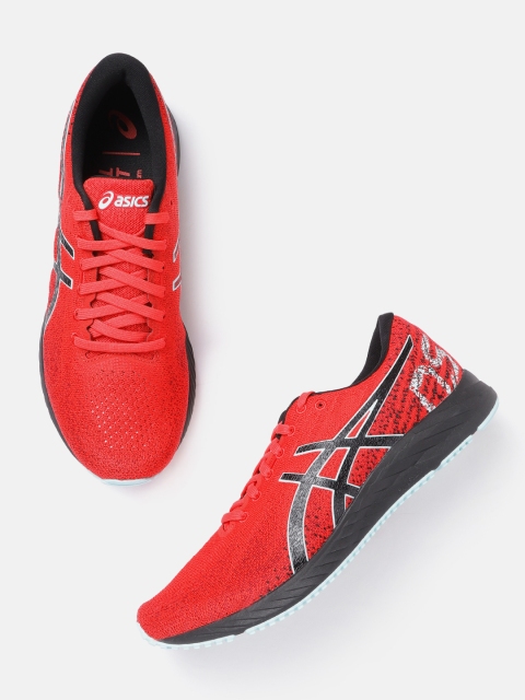 

ASICS Men Red & Black Woven Design Gel DS Trainer 26 Running Shoes