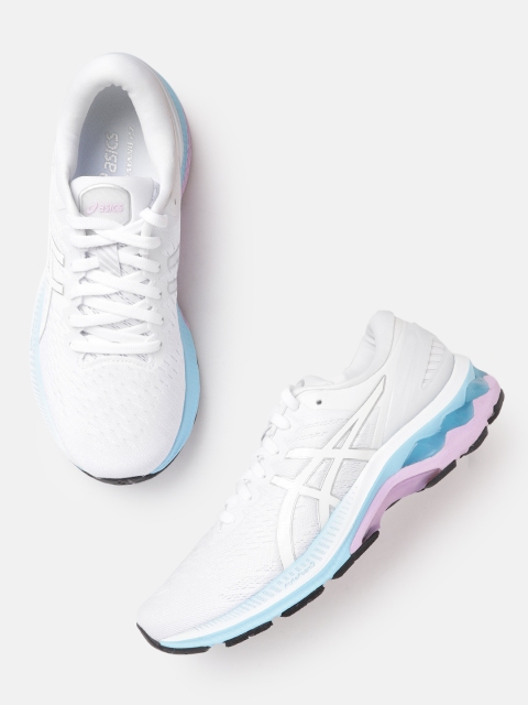 

ASICS Women White Woven Design Gel Kayano 27 Running Shoes