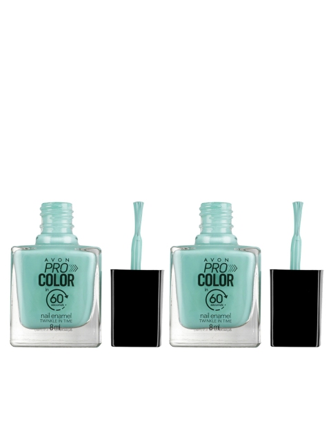 

Avon Set of 2 Pro Color Nail Enamels - Twinkle In Time, Sea green