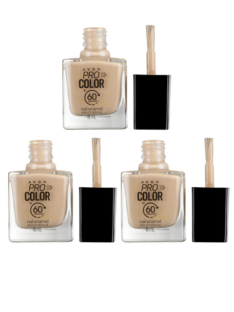 

Avon Set of 3 Pro Color Nail Enamels - Breezy Bisque, Cream