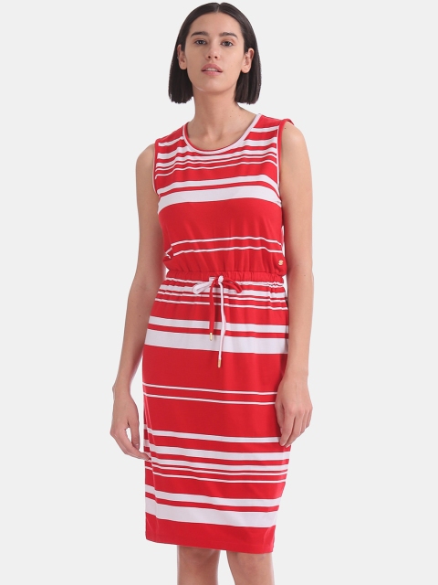 

U S Polo Assn Red & White Striped T-shirt Dress
