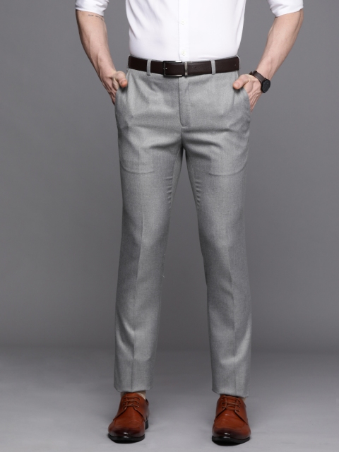 

Raymond Men Grey Self-Design Slim Fit Formal Trousers