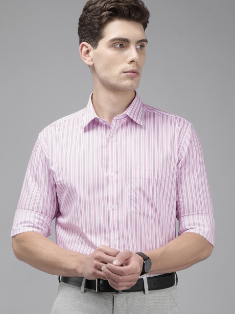 

Park Avenue Men Pink Vertical Stripes Slim Fit Pure Cotton Formal Shirt